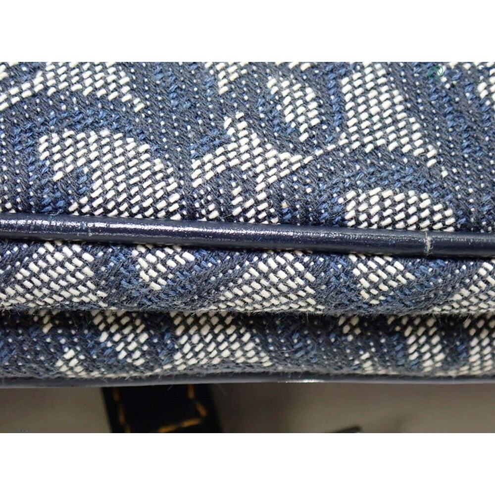 Christian Dior Saddle Bag Vintage Trotter Blue Diorissimo Shoulder Purse Oblique - Picture 10 of 15